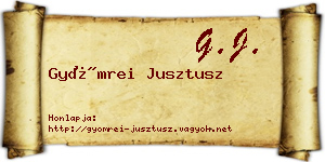 Gyömrei Jusztusz névjegykártya